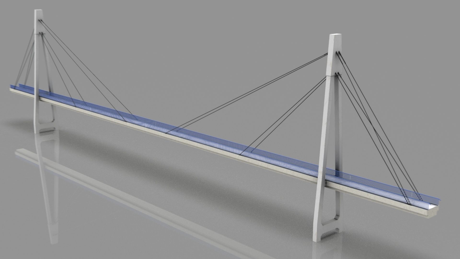 Footbridge Low-poly 3D model_6