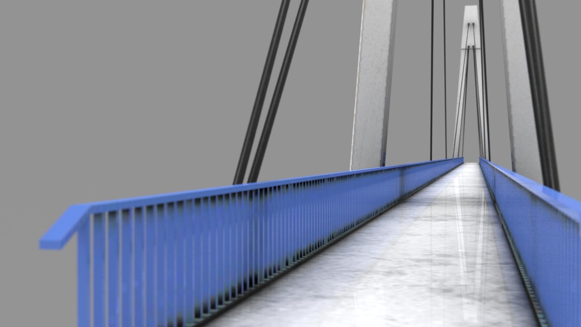 Footbridge Low-poly 3D model_17