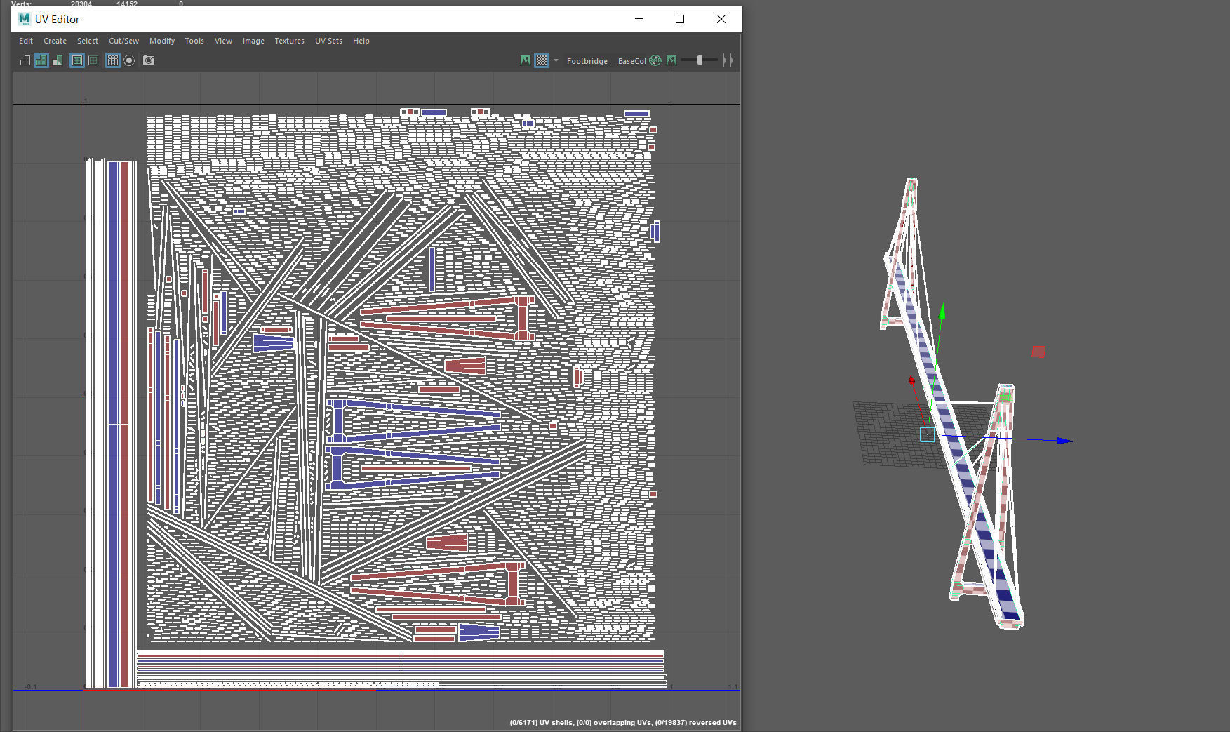 Footbridge Low-poly 3D model_9