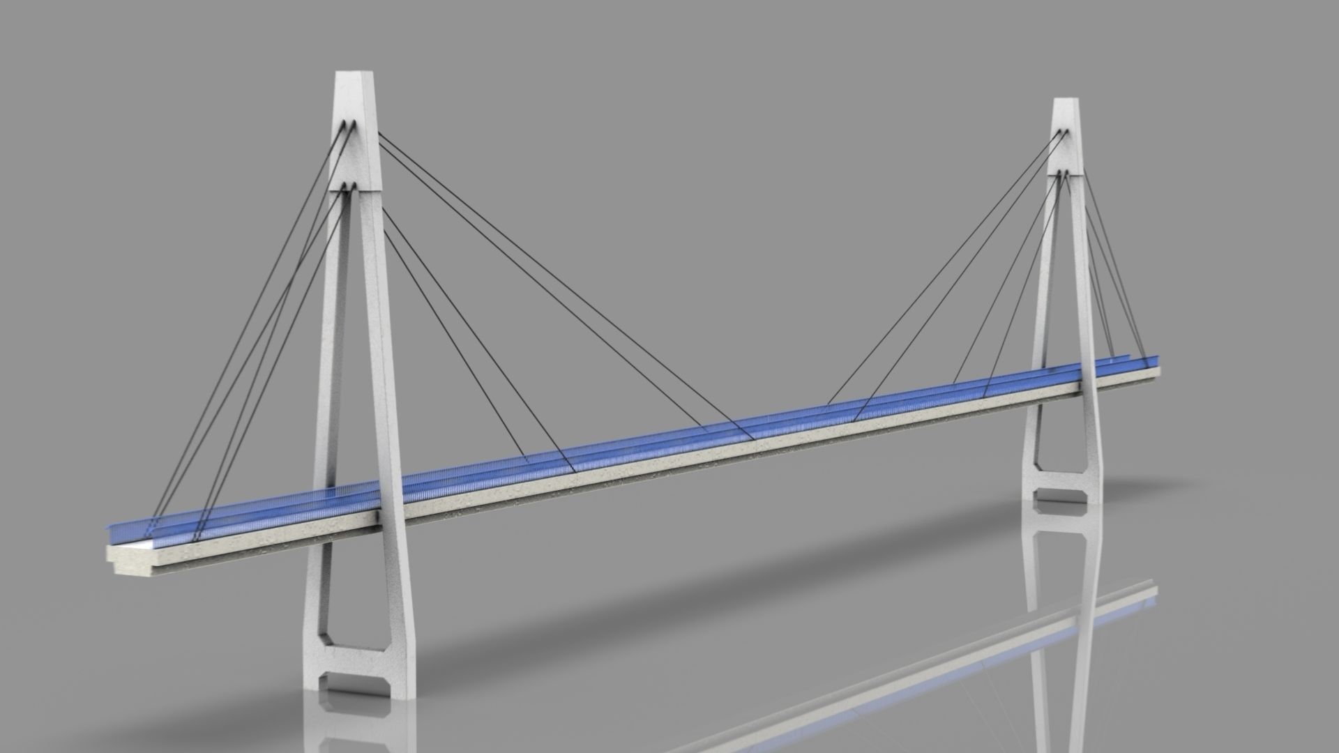 Footbridge Low-poly 3D model_3