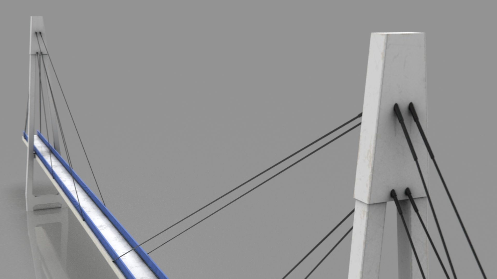 Footbridge Low-poly 3D model_7