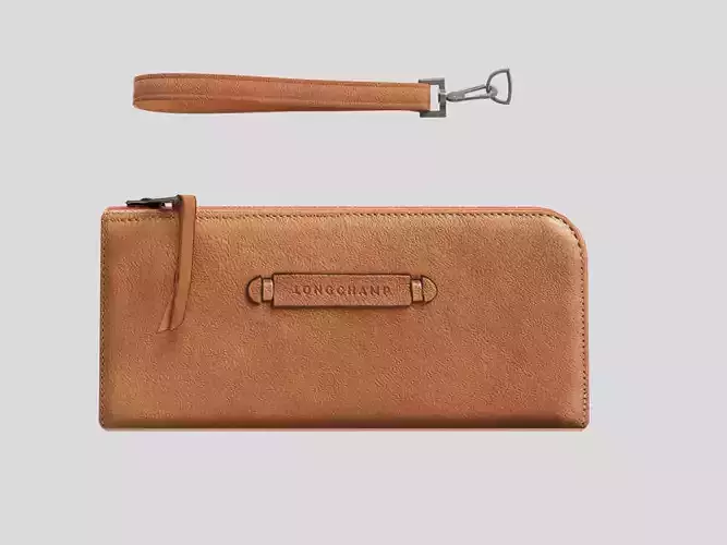 Wallet - tan Leather Longchamp low poly