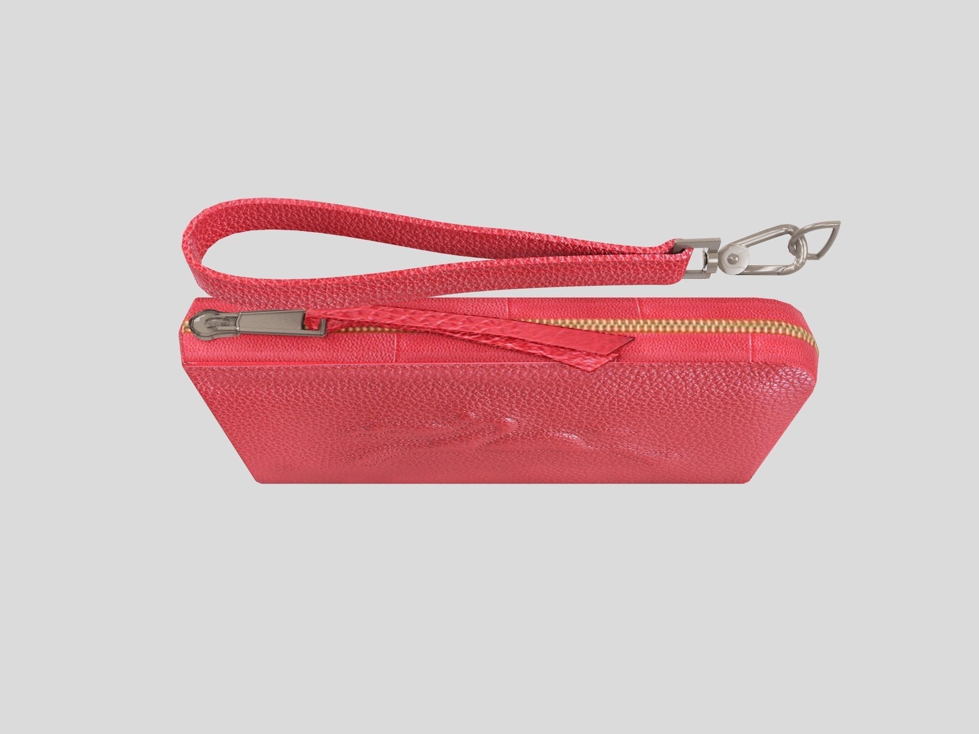 Wallet - Red leather 2 Longchamp low poly Low-poly 3D model_3