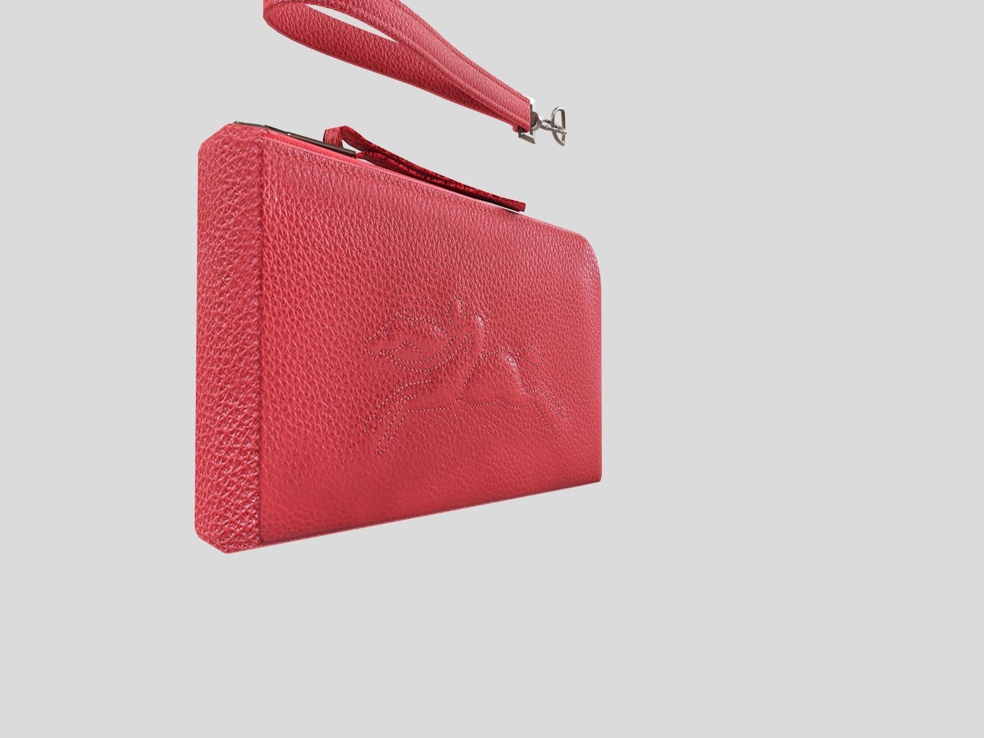 Wallet - Red leather 2 Longchamp low poly Low-poly 3D model_5