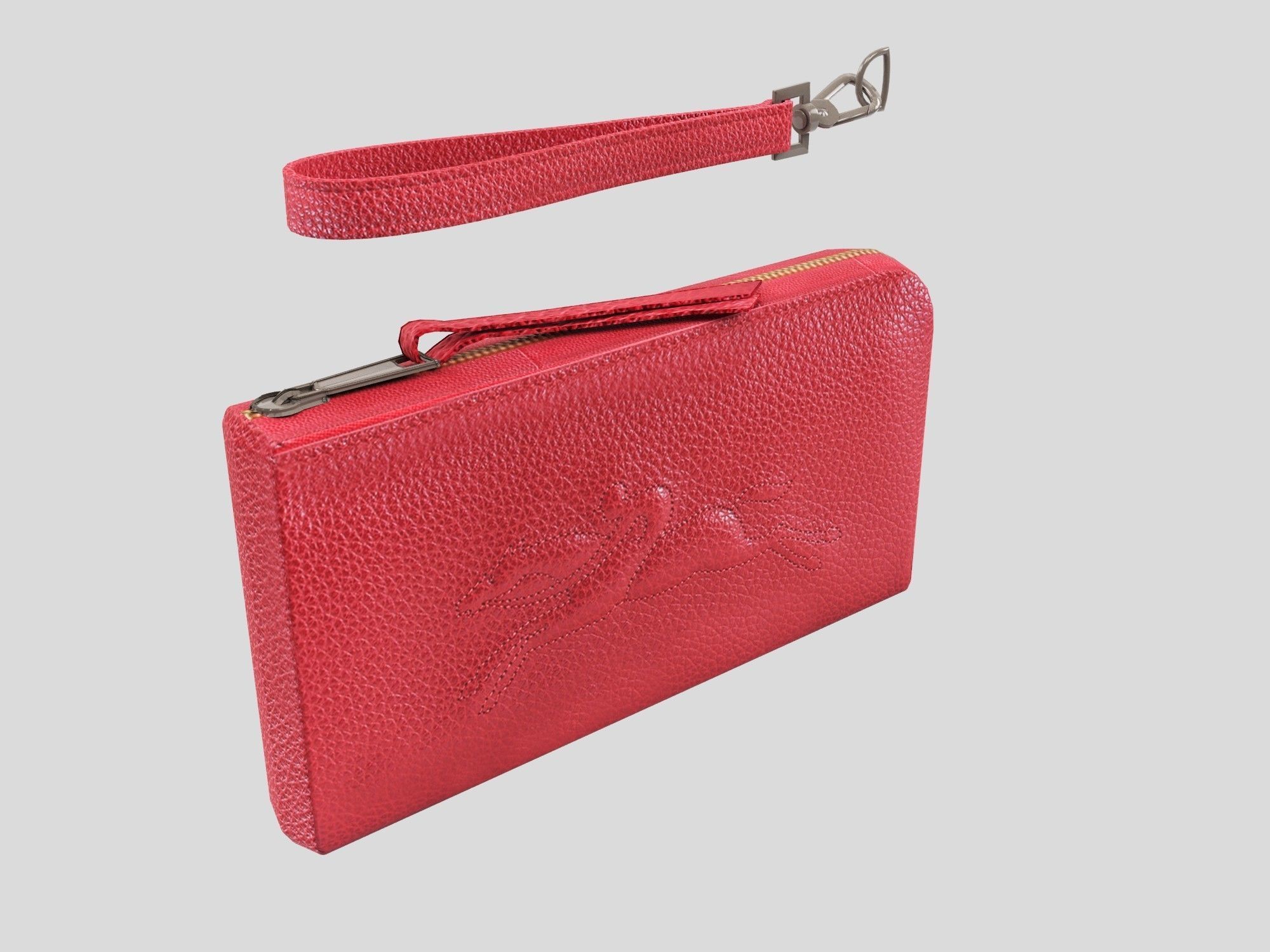 Wallet - Red leather 2 Longchamp low poly Low-poly 3D model_1