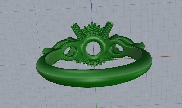 Engagement halo rings Model 3389 3D print model_5