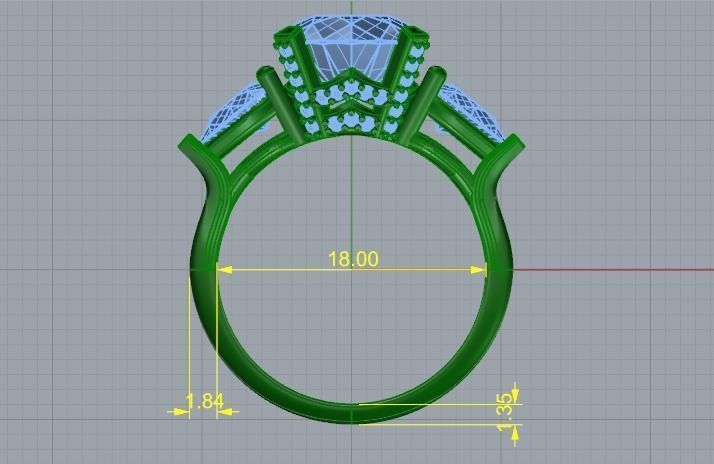 Engagement halo rings Model 3389 3D print model_6