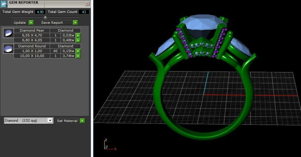 Engagement halo rings Model 3389 3D print model_9