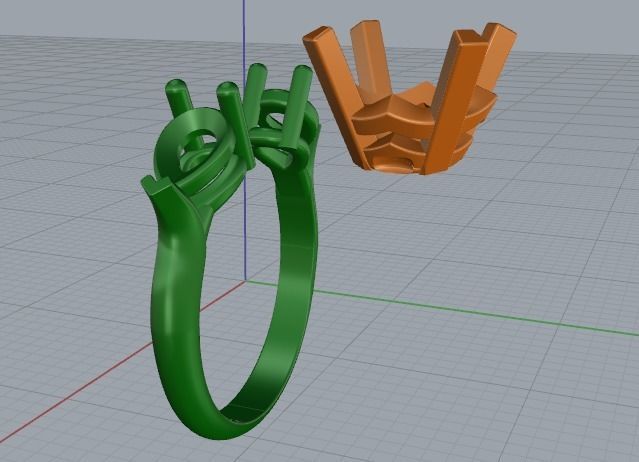 Engagement halo rings Model 3388 3D print model_5