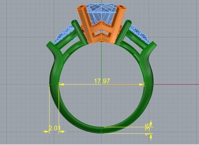 Engagement halo rings Model 3388 3D print model_6