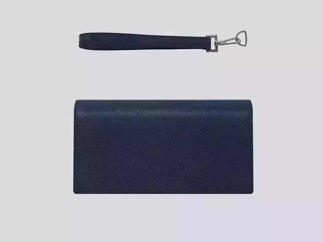 Wallet - navy leather Longchamp low poly