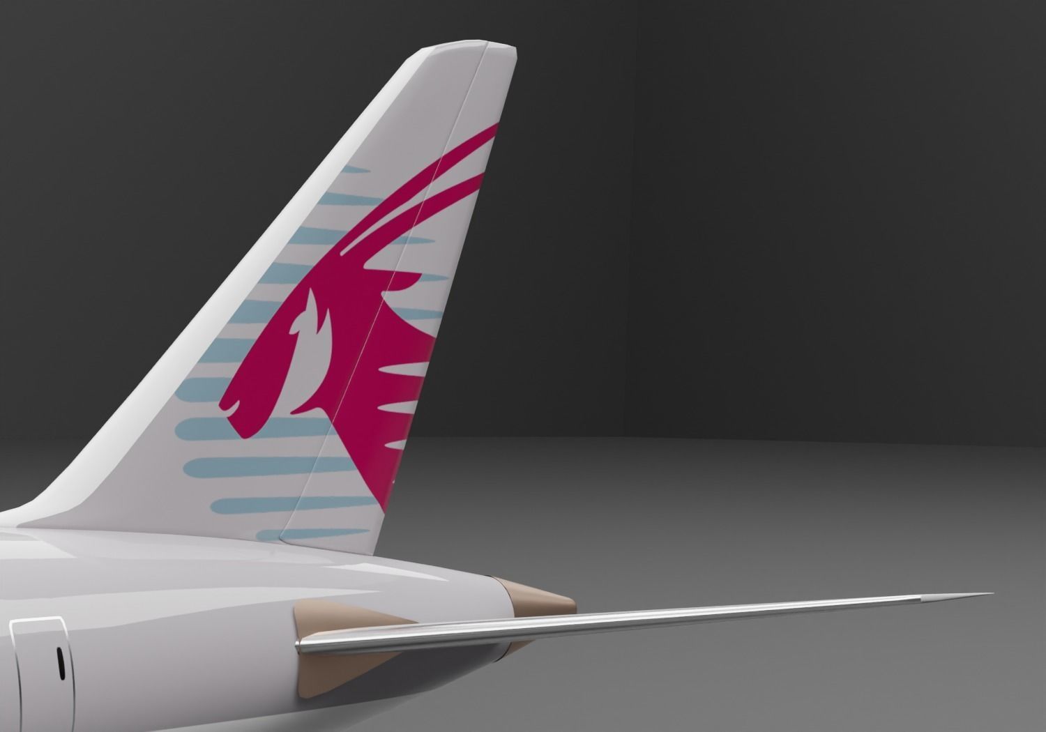 Boeing 787-8 Qatar Livery 3D model_2