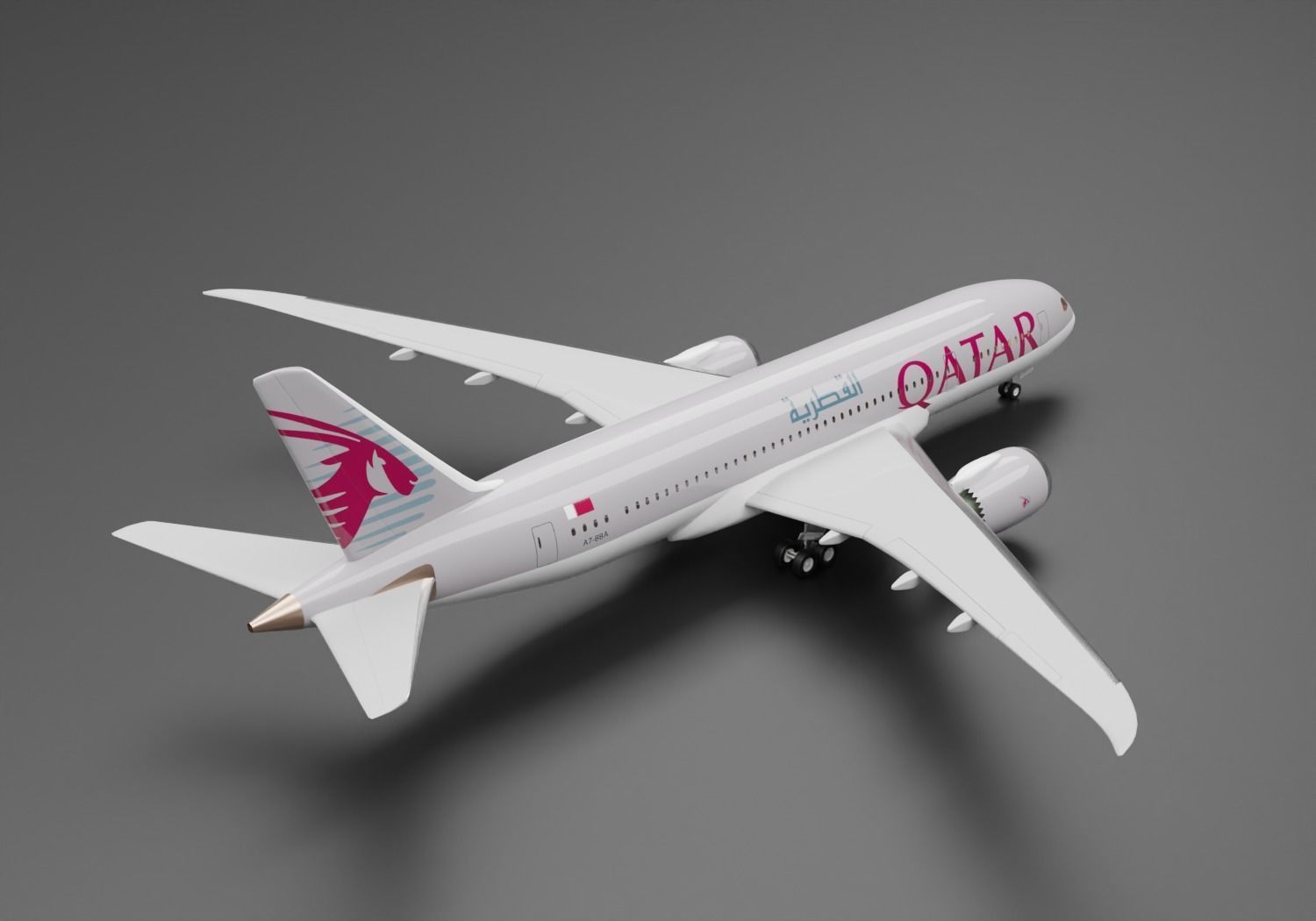 Boeing 787-8 Qatar Livery 3D model_3