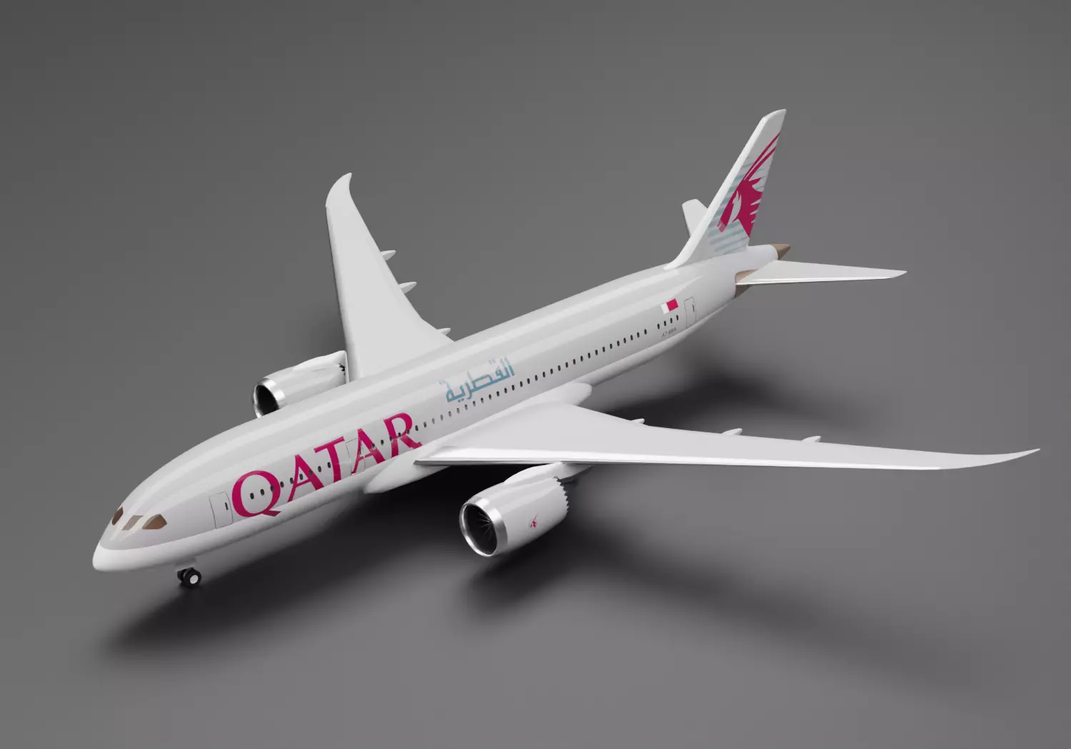Boeing 787-8 Qatar Livery 3D model_0
