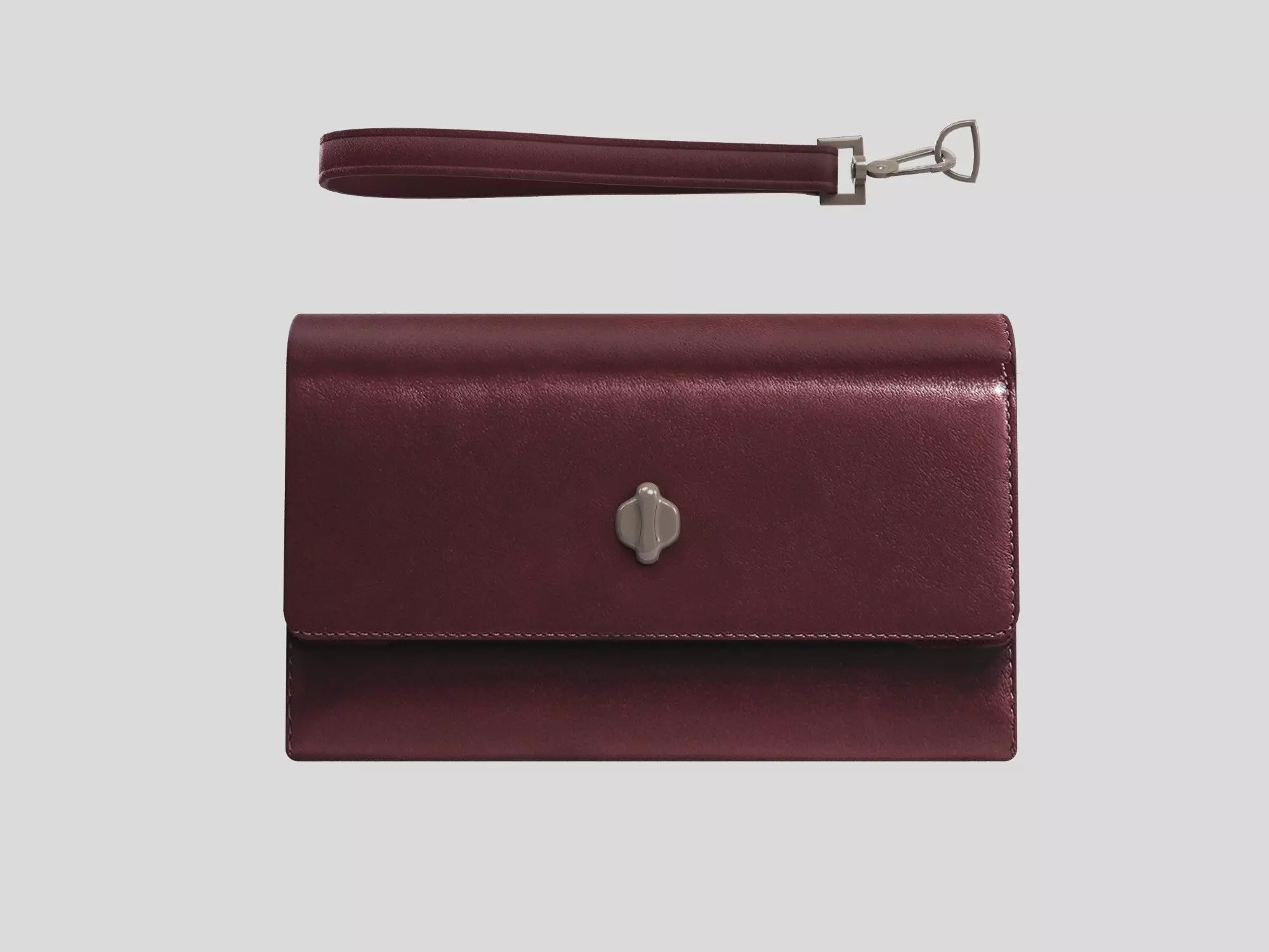 Wallet - burgundy-brown leather low poly Low-poly 3D model