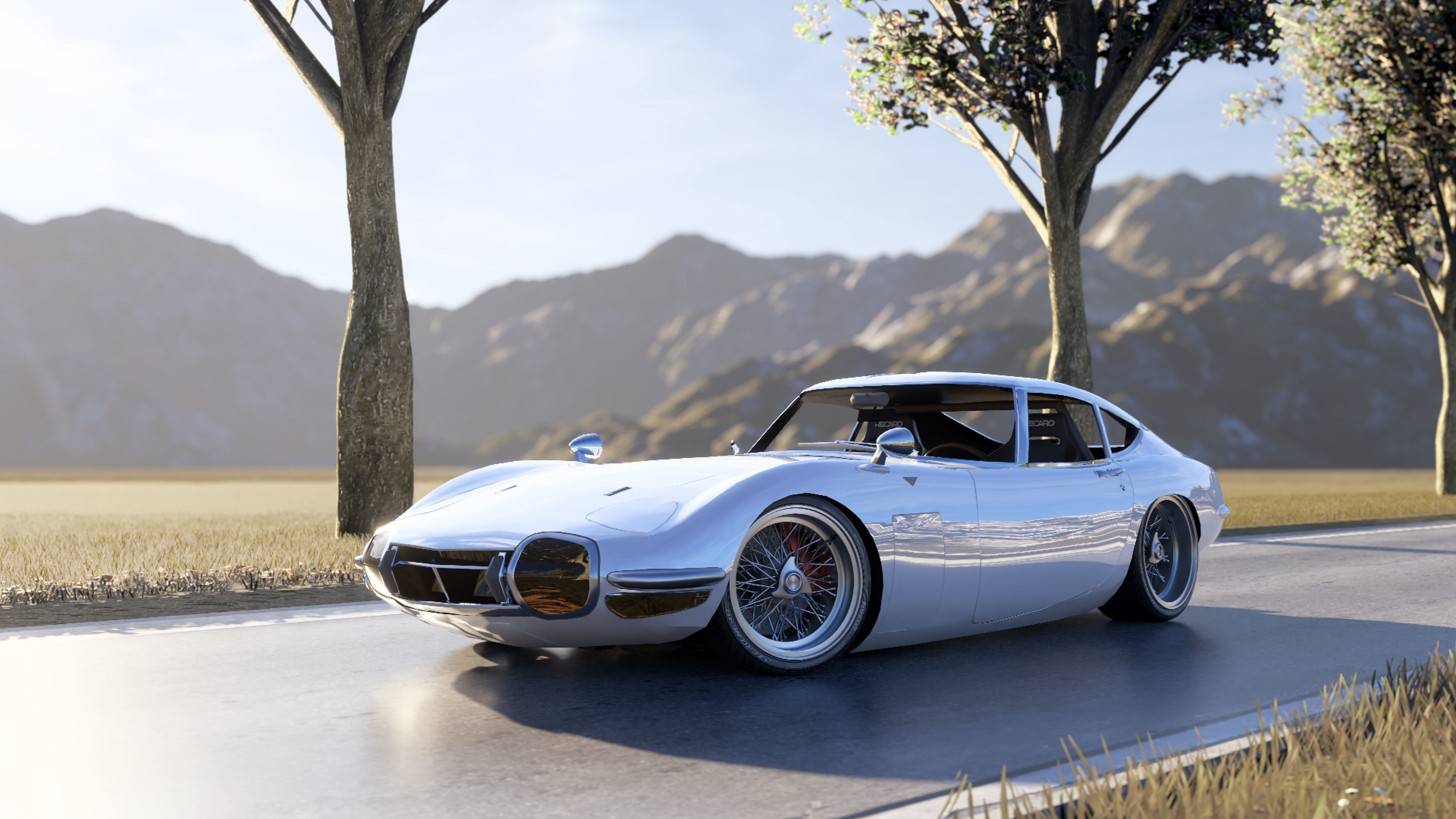 Toyota 2000GT Low-poly 3D model_1