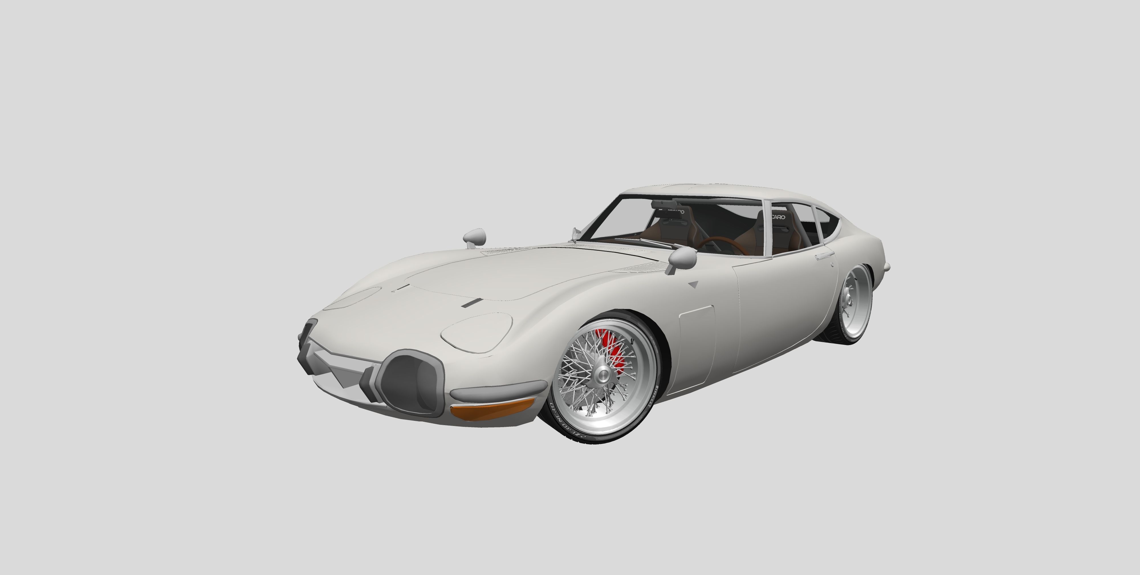 Toyota 2000GT Low-poly 3D model_5