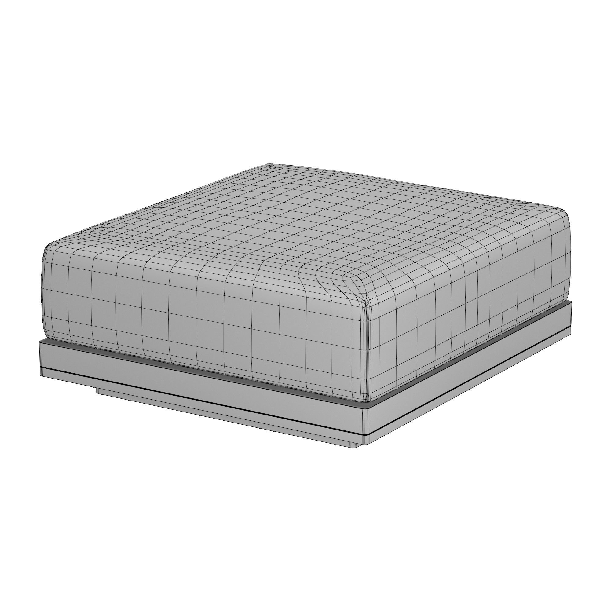 SANTOS TEAK MODULAR OTTOMAN 3D model_4