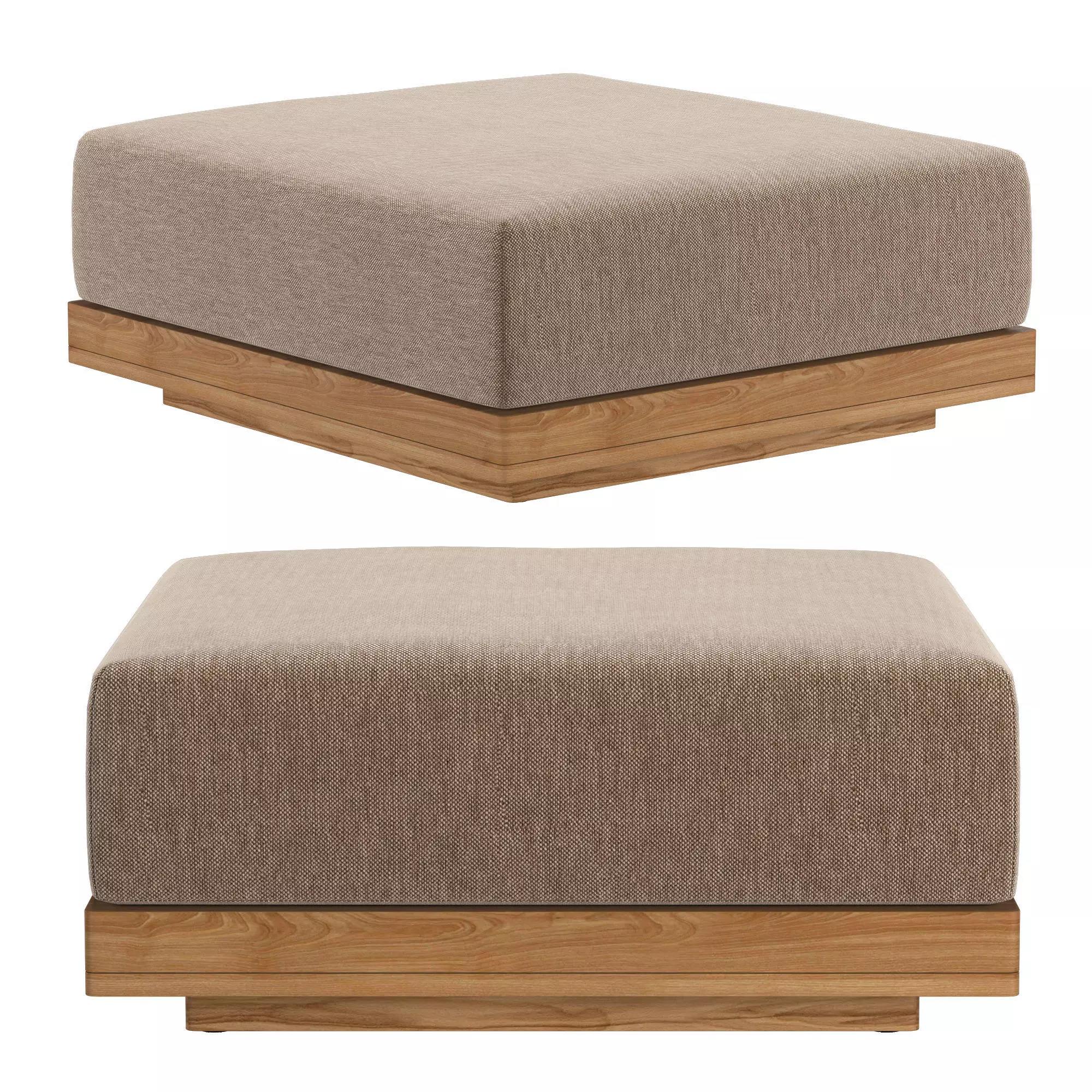 SANTOS TEAK MODULAR OTTOMAN 3D model_0