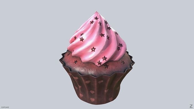 Cupcake Low-poly 3D model 6