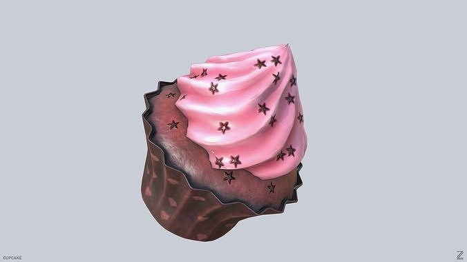 Cupcake Low-poly 3D model 7