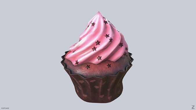 Cupcake Low-poly 3D model 5