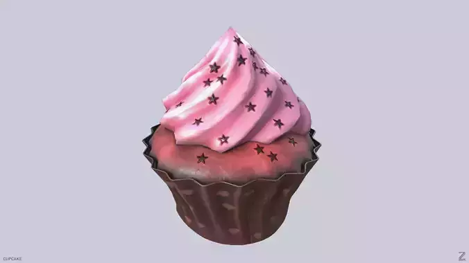 Cupcake Low-poly 3D model