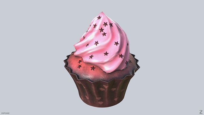 Cupcake Low-poly 3D model 4