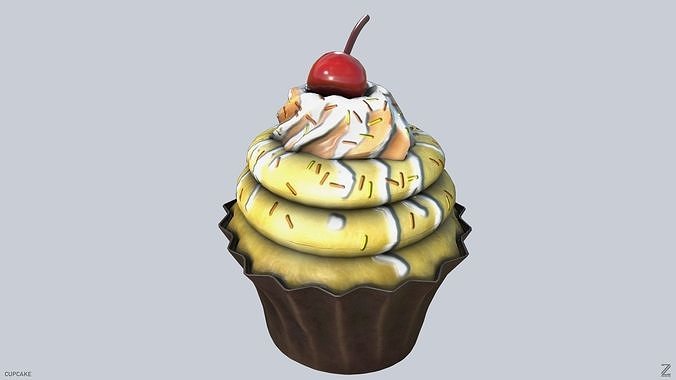 Cupcake Low-poly 3D model 5