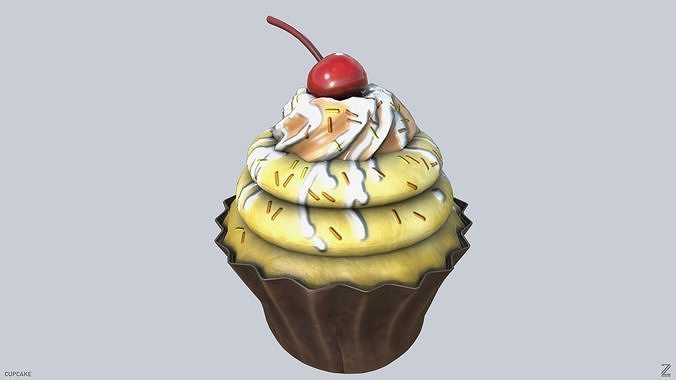 Cupcake Low-poly 3D model 4