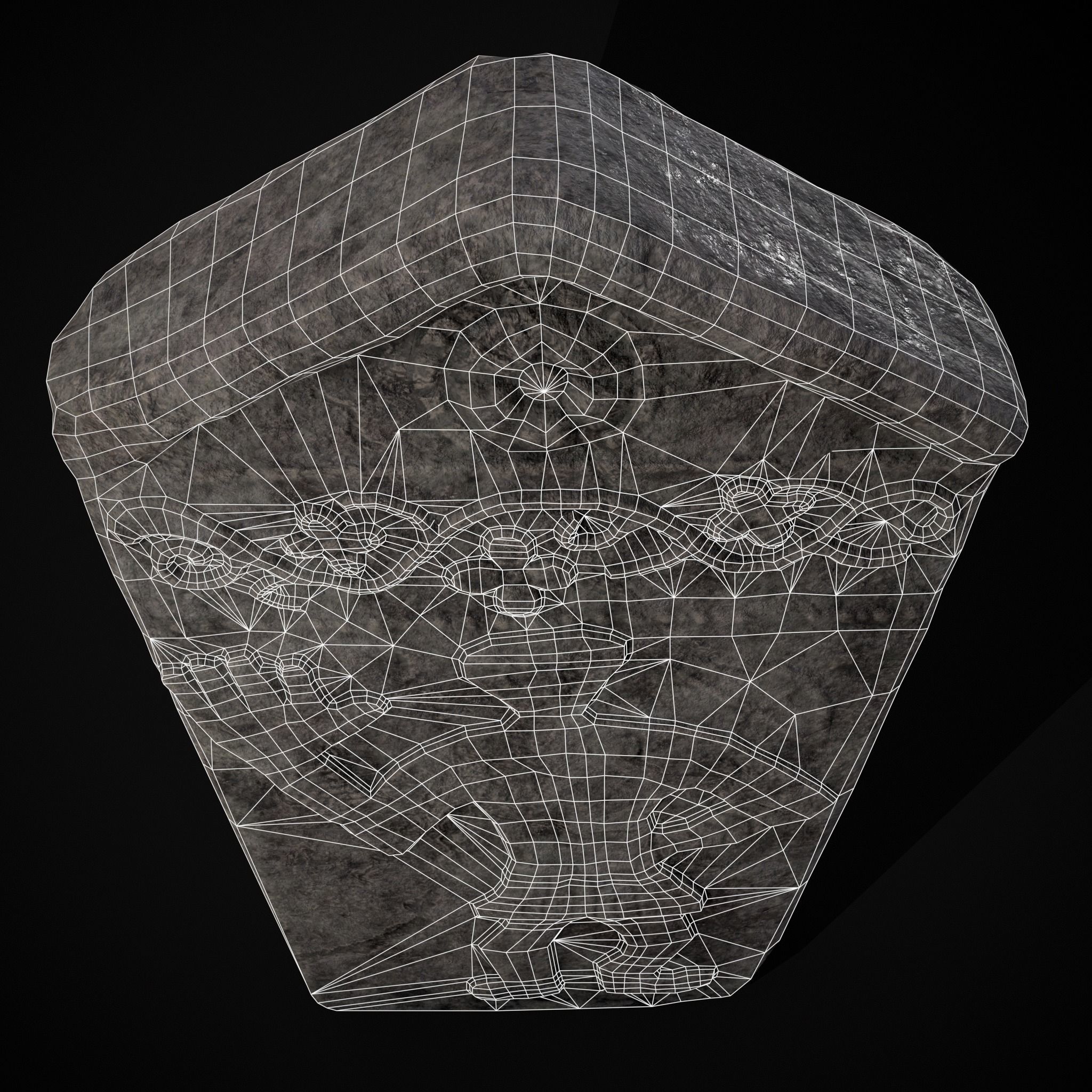 Carved Figure Gravestone Low-poly 3D model_38