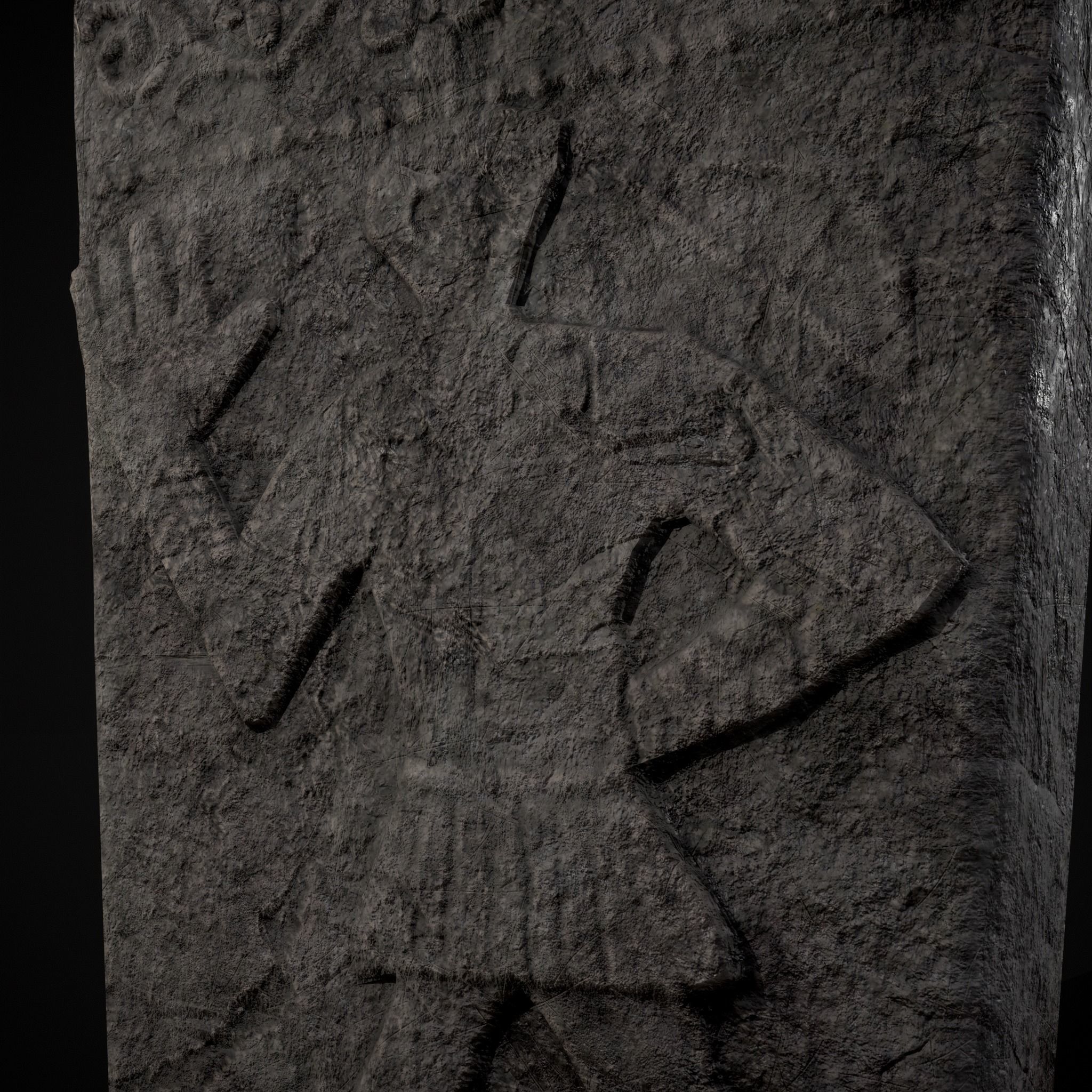 Carved Figure Gravestone Low-poly 3D model_29