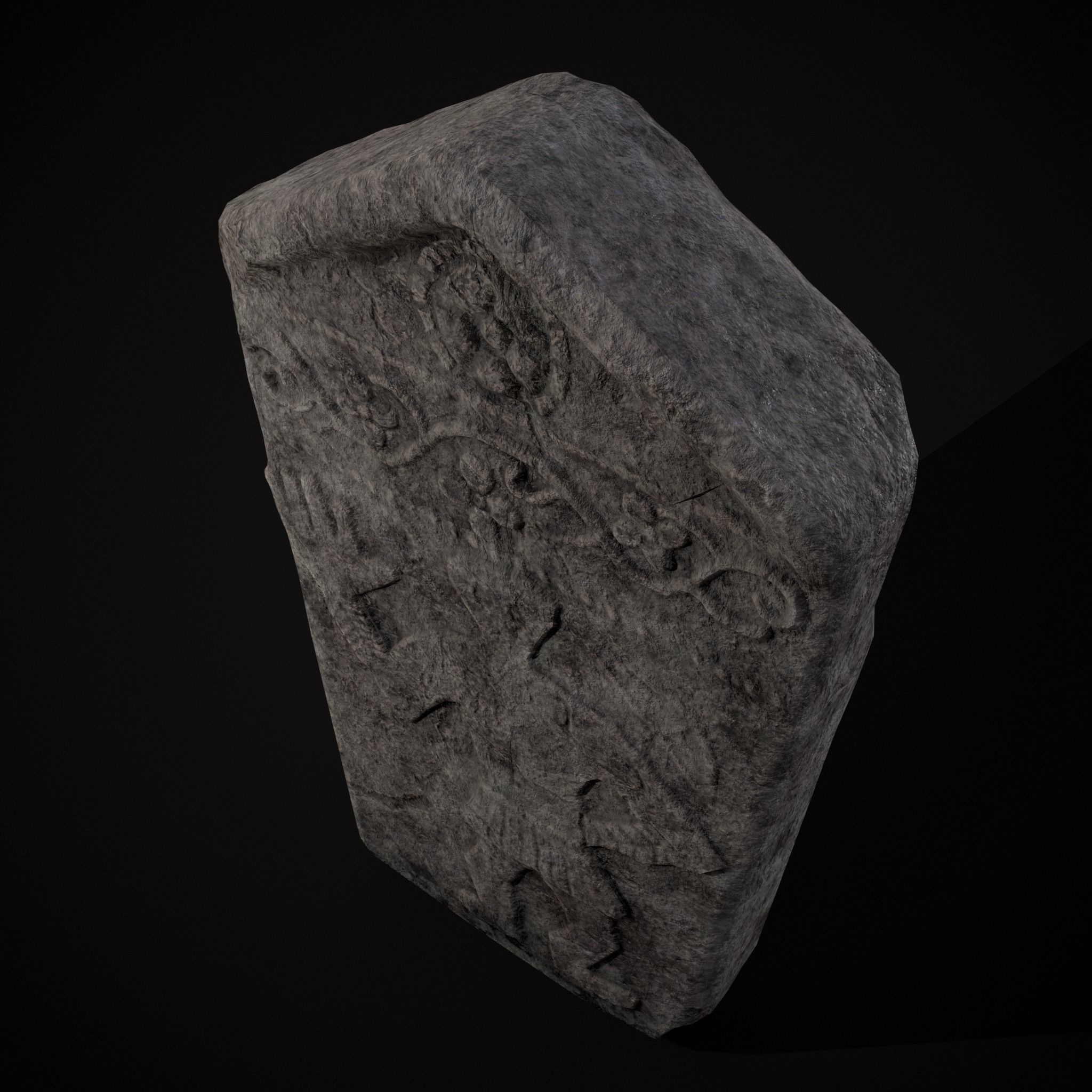 Carved Figure Gravestone Low-poly 3D model_17