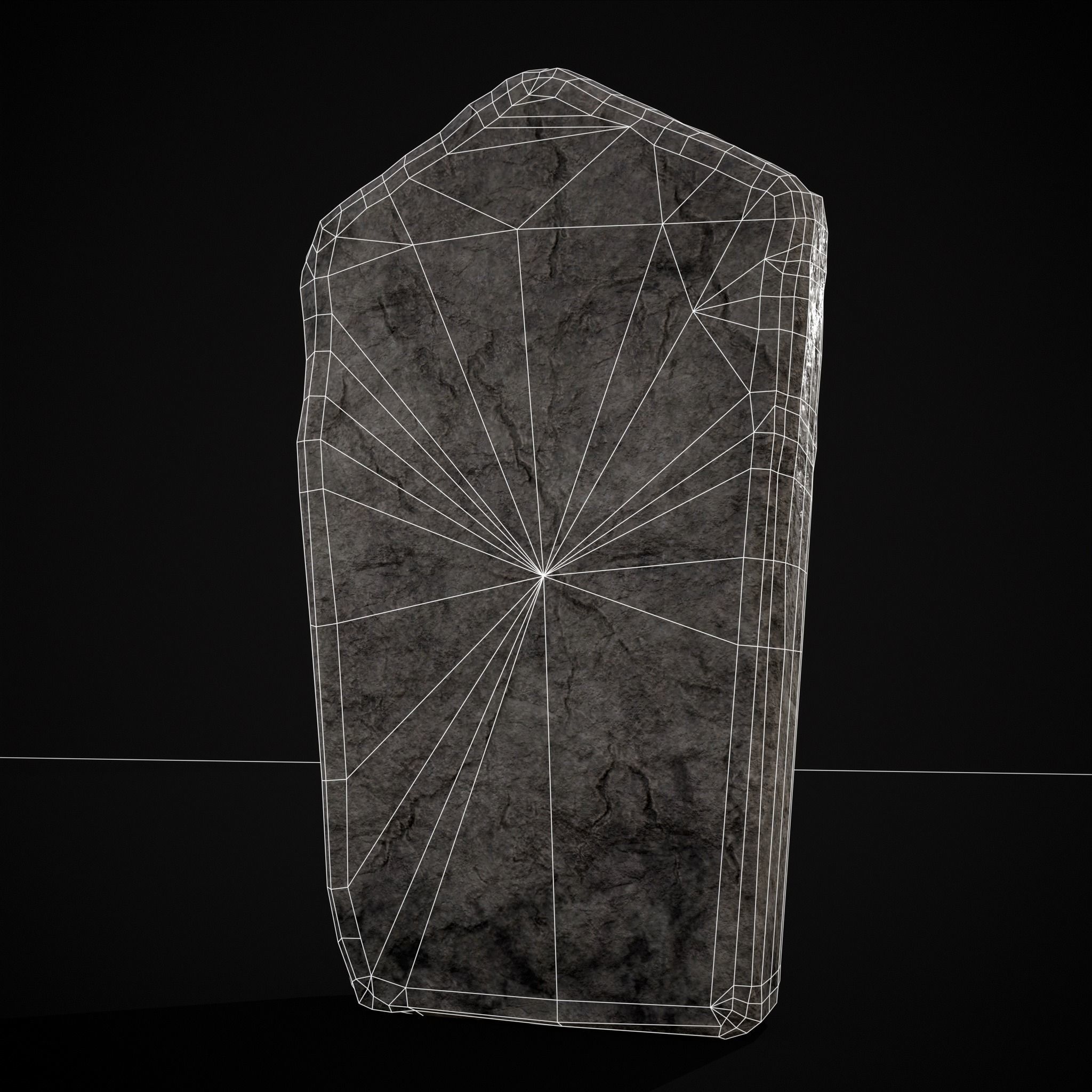 Carved Figure Gravestone Low-poly 3D model_4