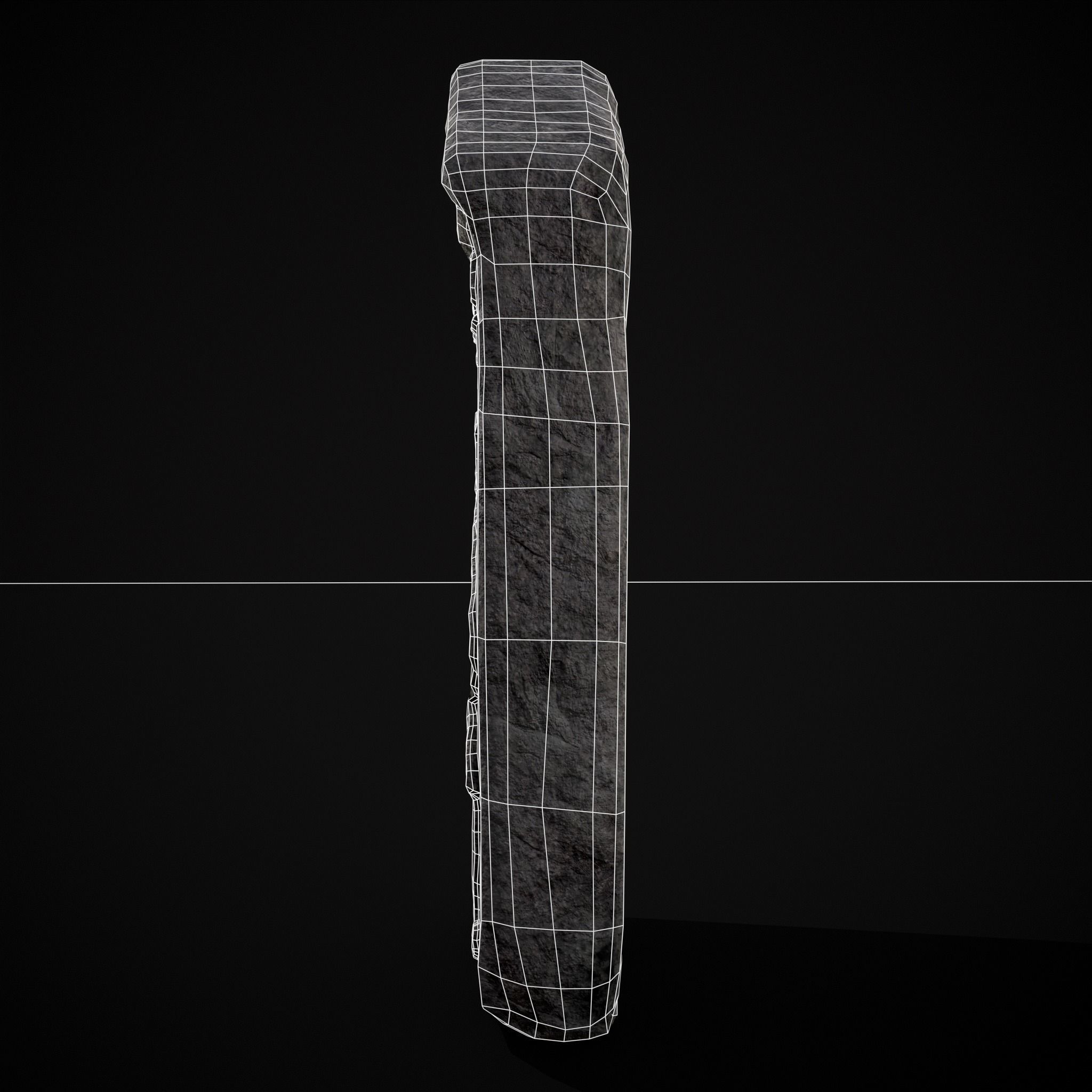 Carved Figure Gravestone Low-poly 3D model_16