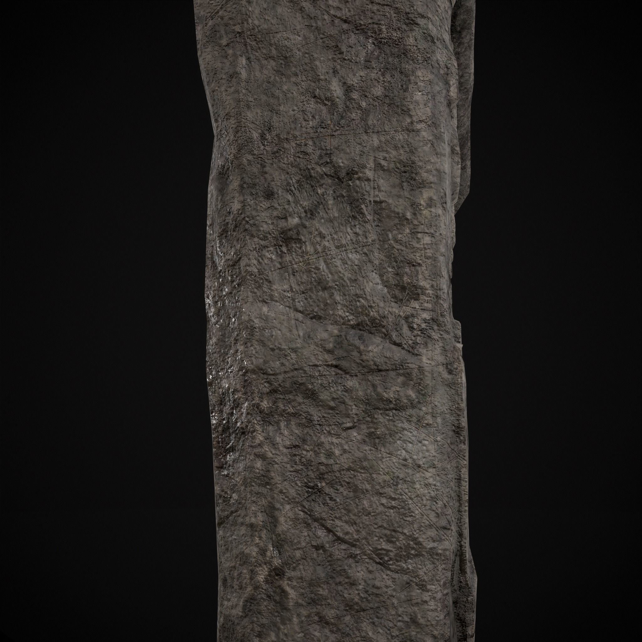 Carved Figure Gravestone Low-poly 3D model_21