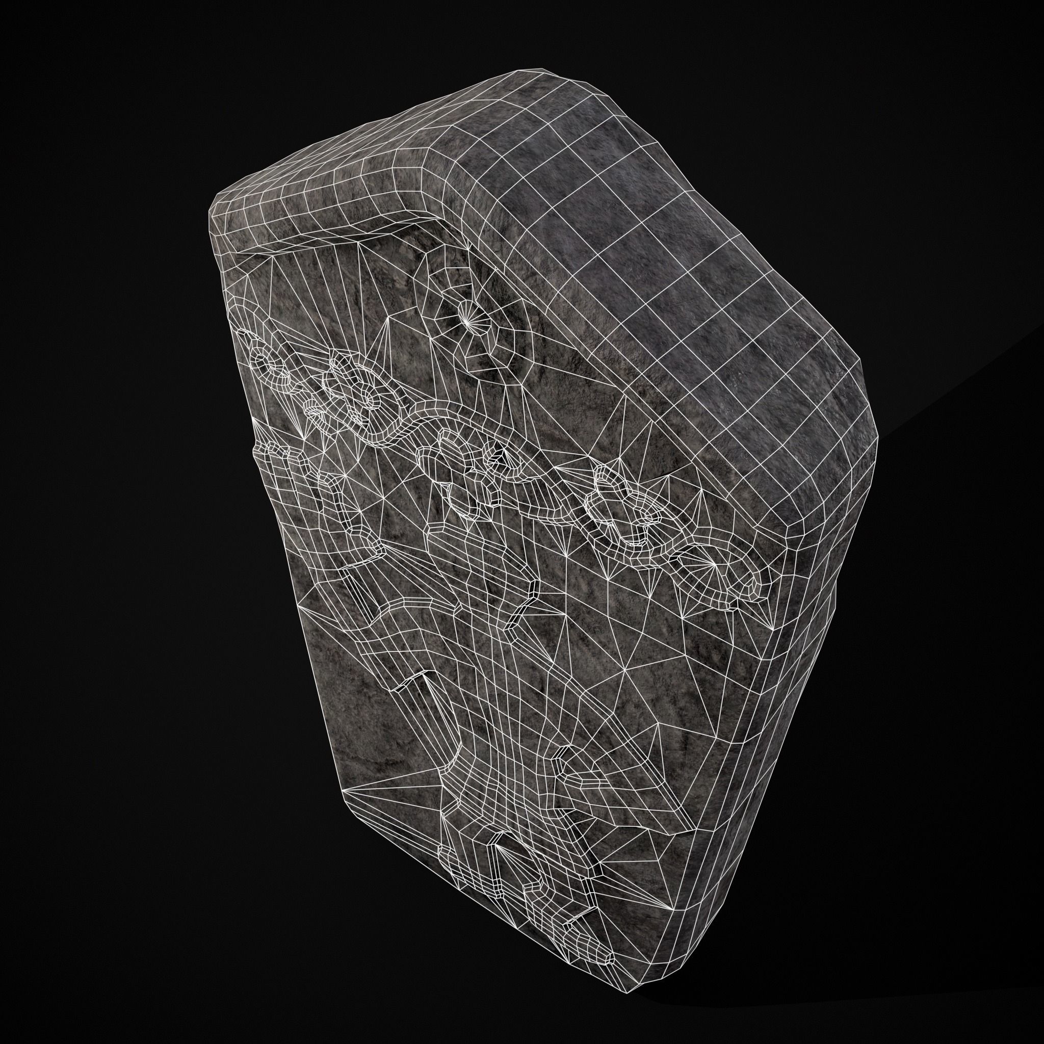 Carved Figure Gravestone Low-poly 3D model_18