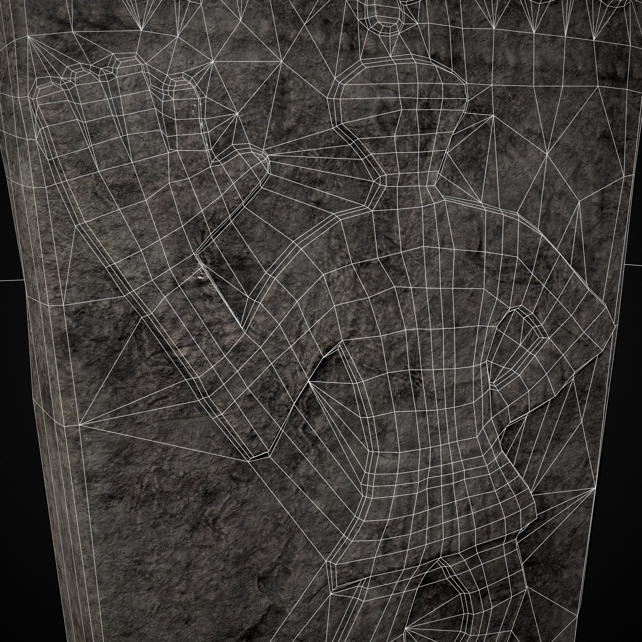 Carved Figure Gravestone Low-poly 3D model_34