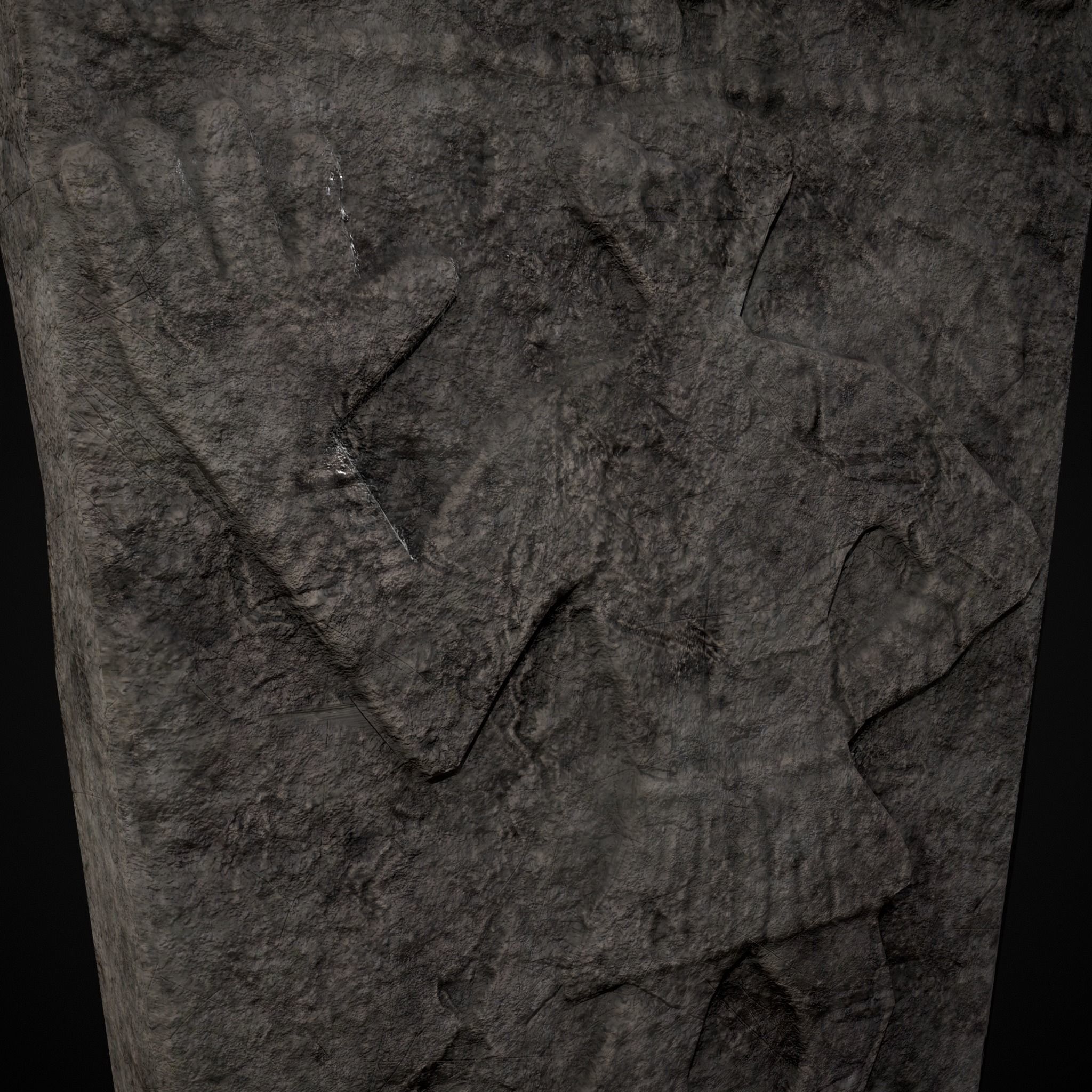 Carved Figure Gravestone Low-poly 3D model_33