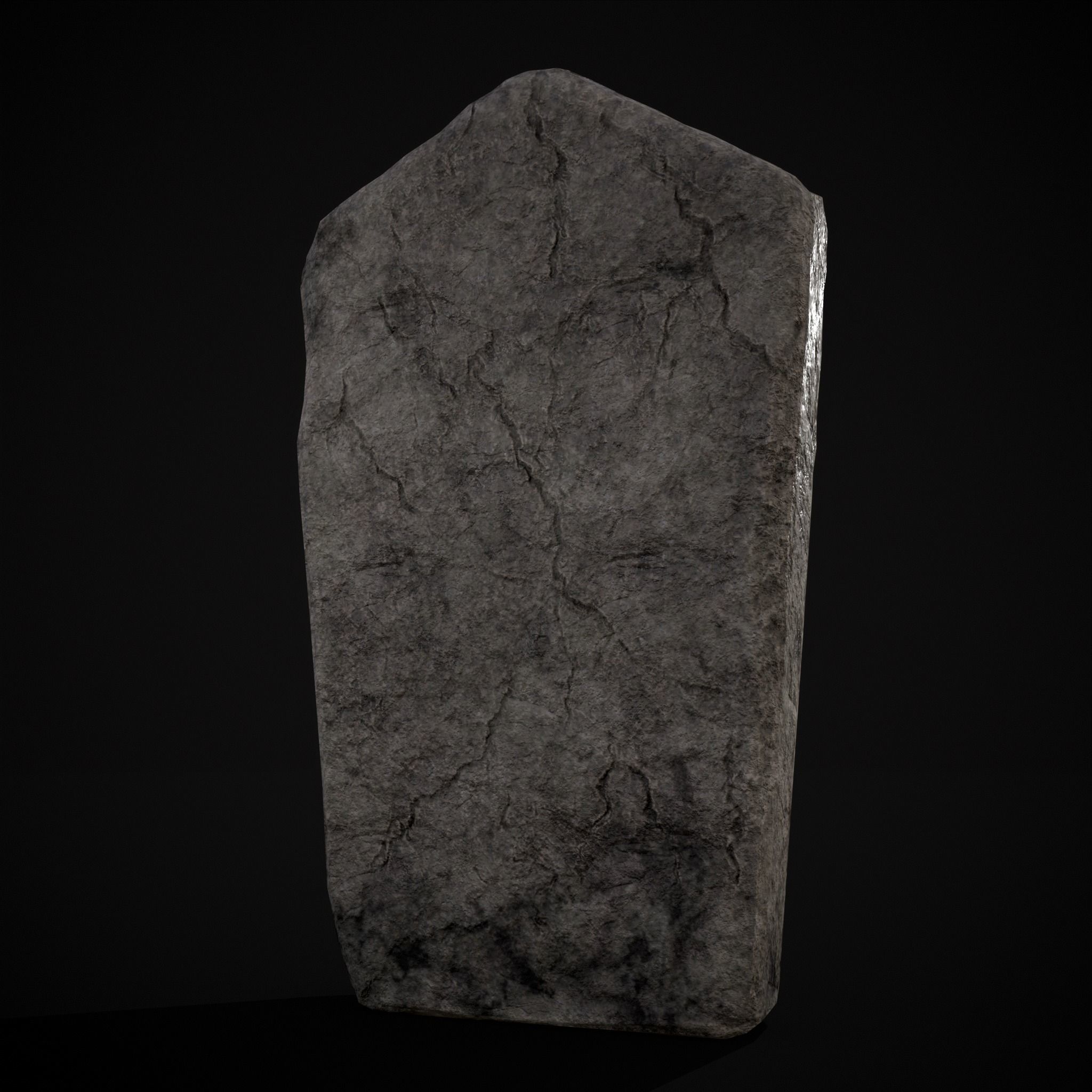Carved Figure Gravestone Low-poly 3D model_3