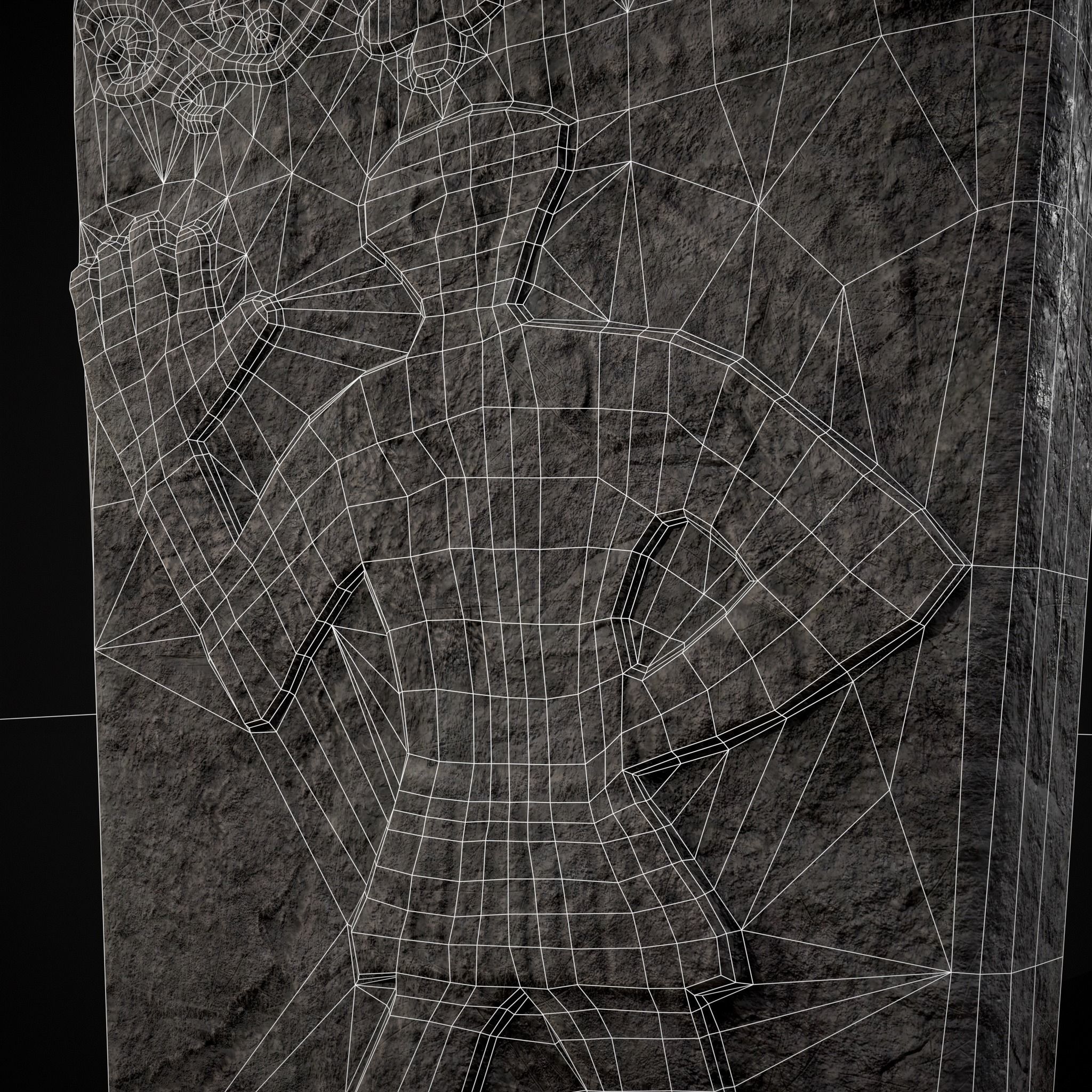 Carved Figure Gravestone Low-poly 3D model_30