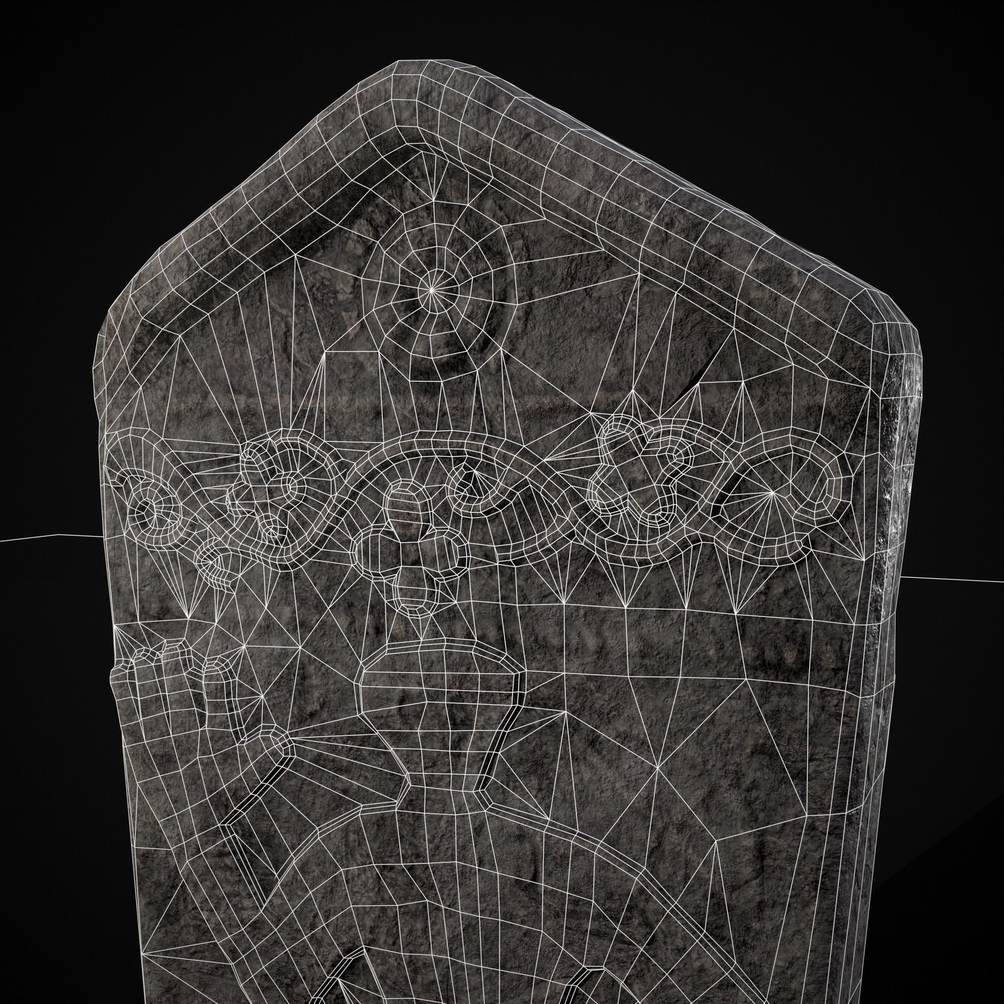 Carved Figure Gravestone Low-poly 3D model_26