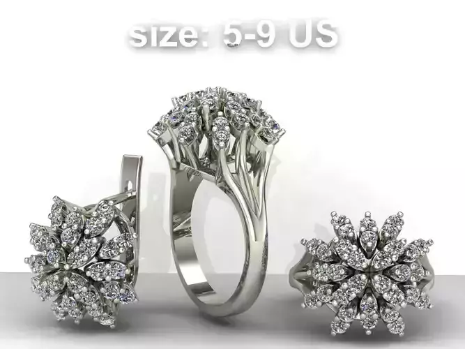 Vintage Diamond Cluster Set