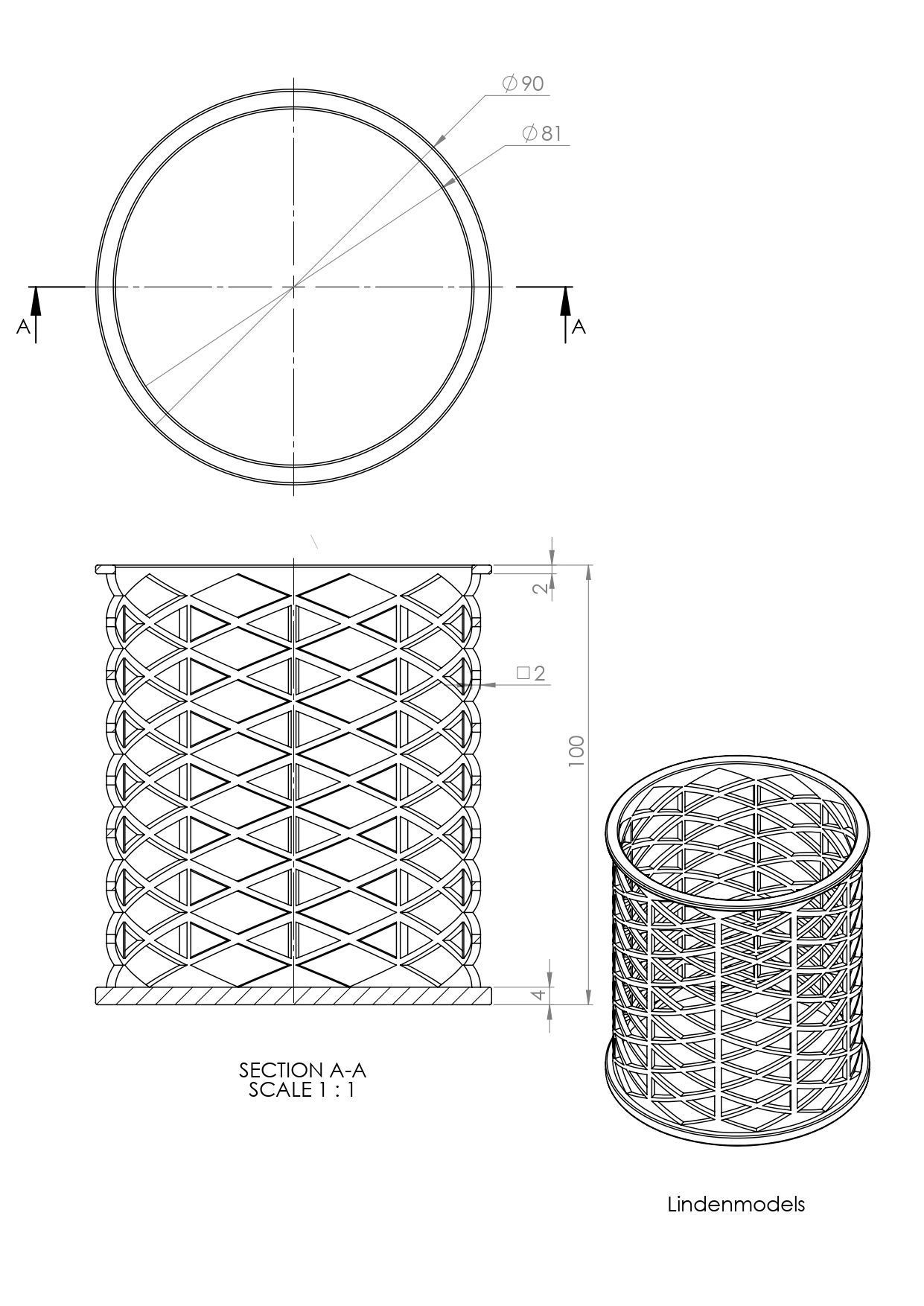 Pen holder 3D print model_1