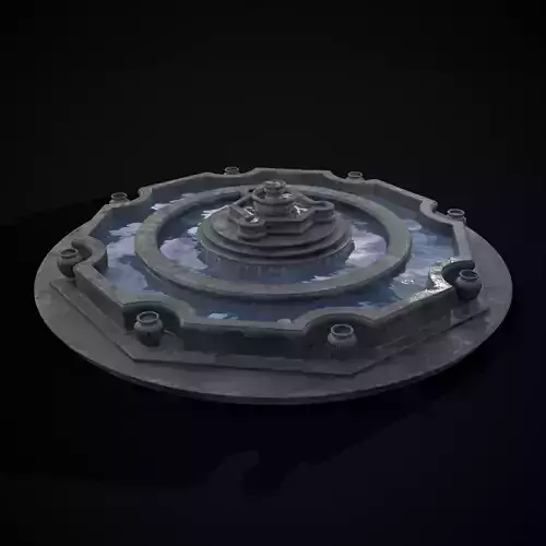 Octagon Water Fountain Low-poly 3D model