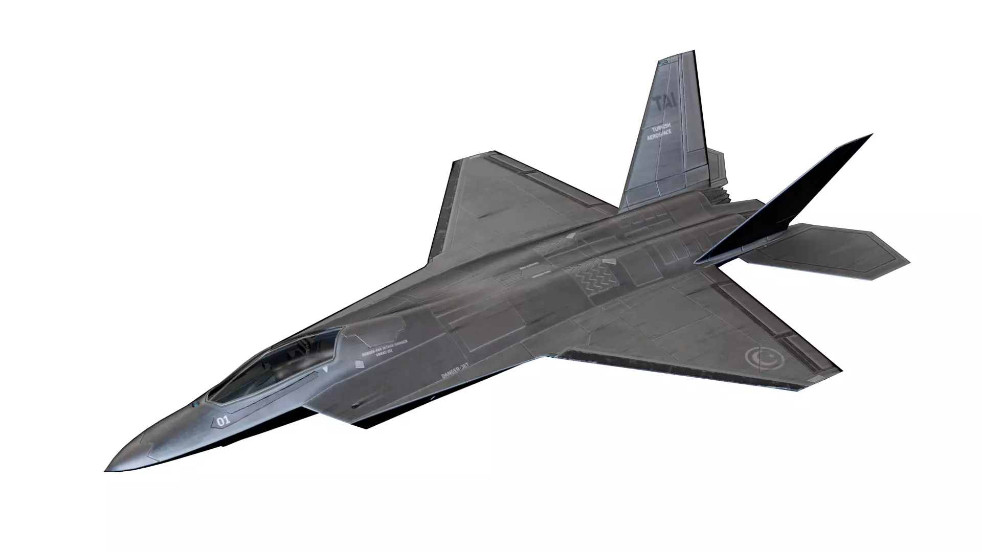 TAI TF-X Turkish stealth Fighter Low-poly 3D model_0