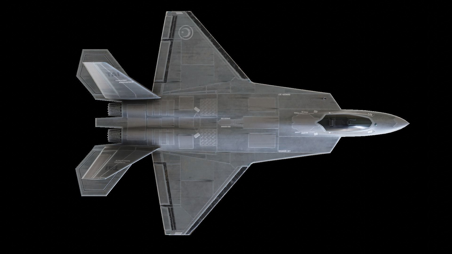 TAI TF-X Turkish stealth Fighter Low-poly 3D model_2