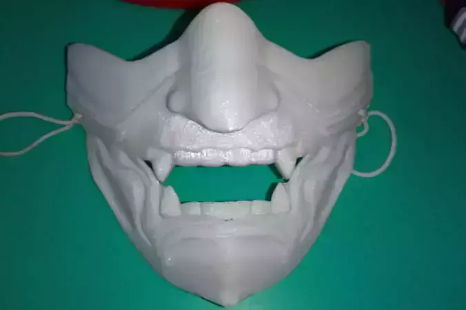 SCULPTED HALF FACE SAMURAI MEMPO MASK