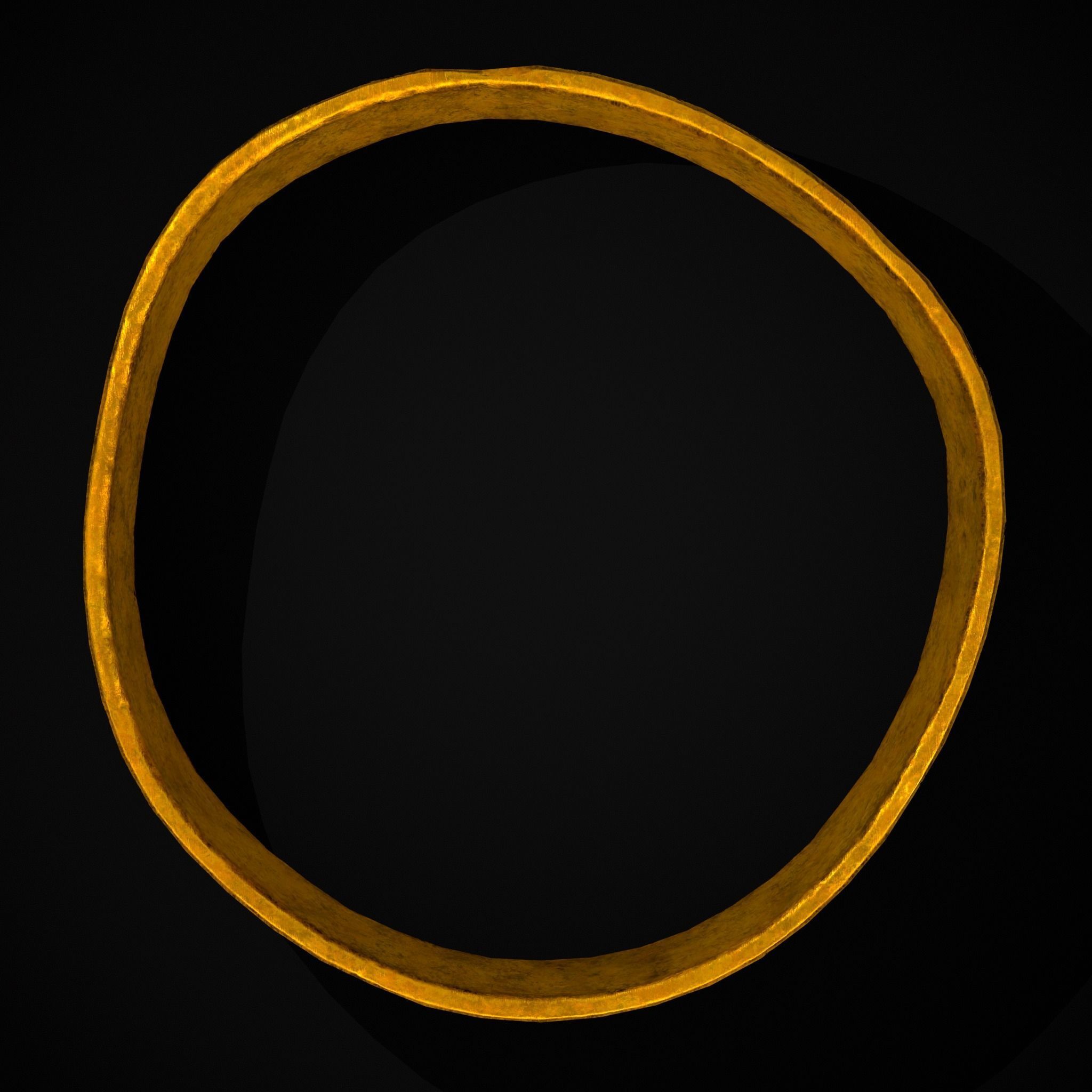 Greek Pattern Gold Ring Low-poly 3D model_3