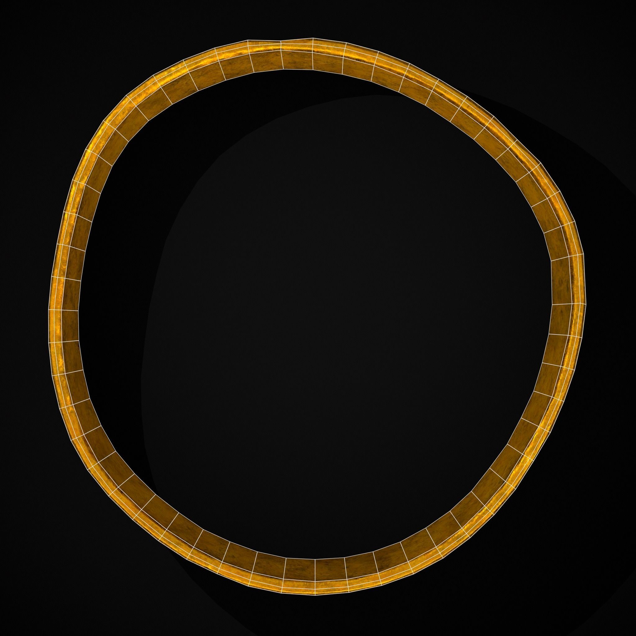 Greek Pattern Gold Ring Low-poly 3D model_4